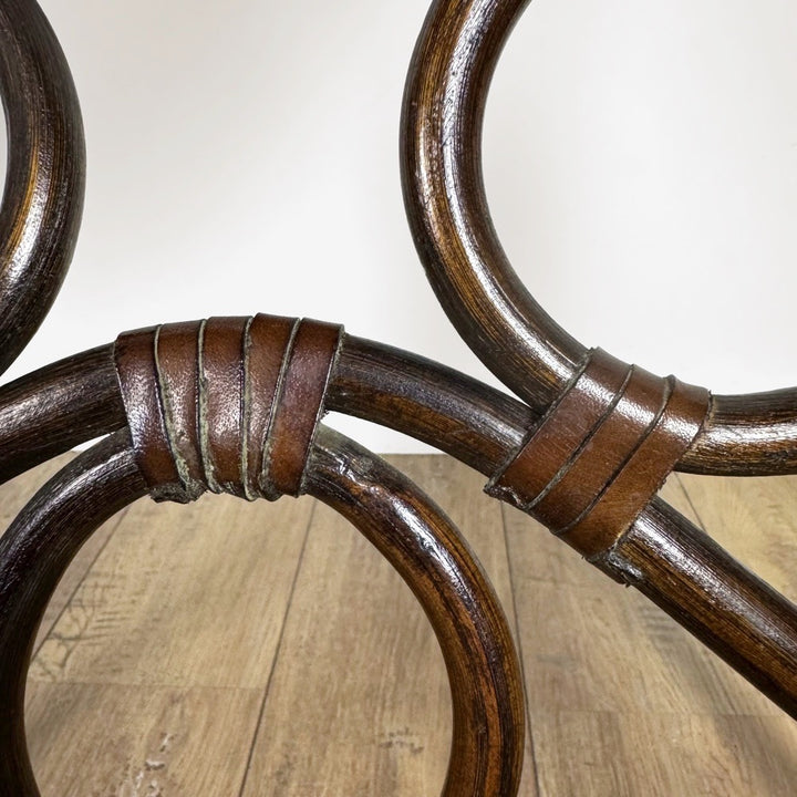 Miroir psyché bois courbé années 60