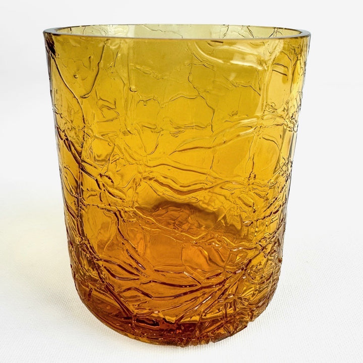 Verres à whisky ambrés soufflés années 70