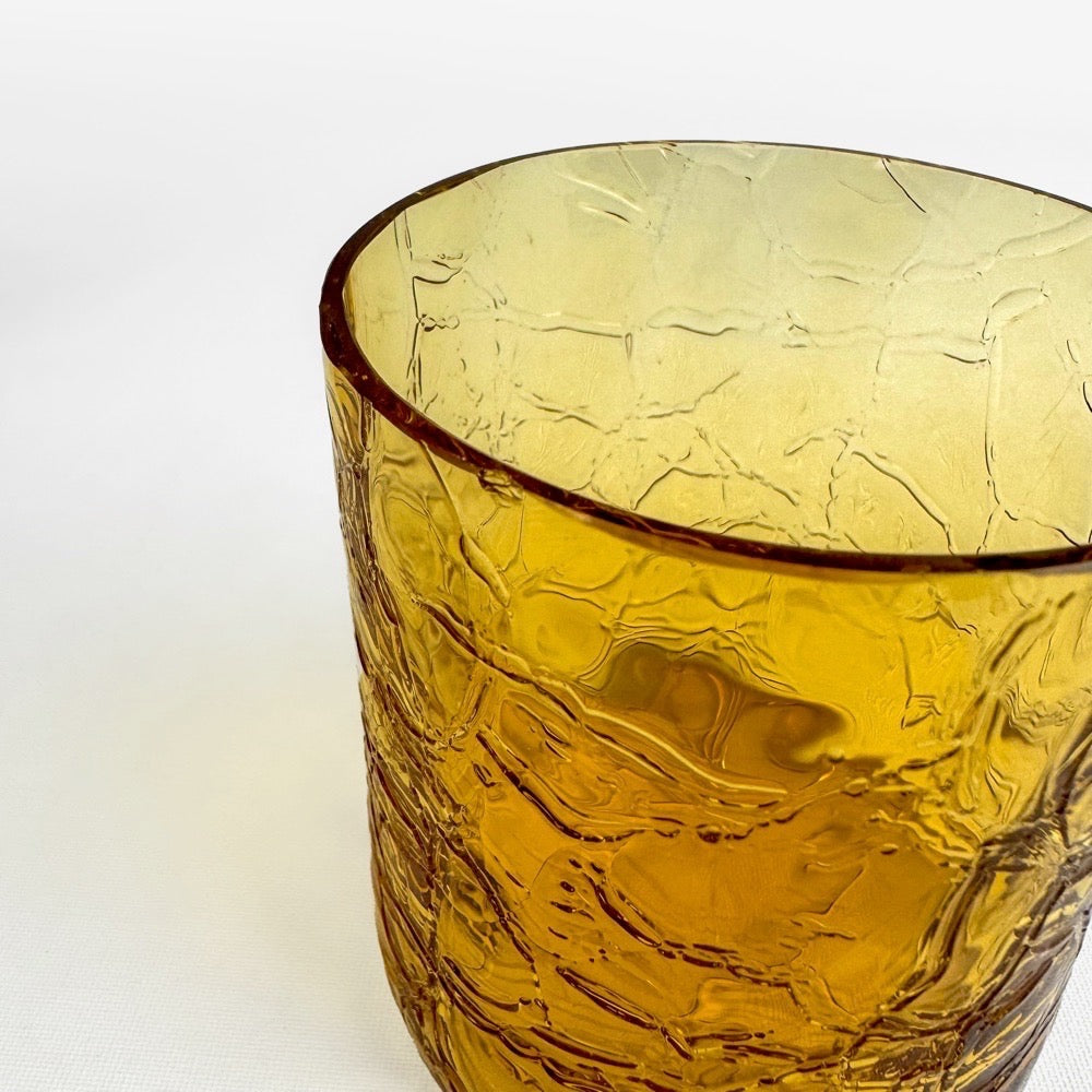 Verres à whisky ambrés soufflés années 70