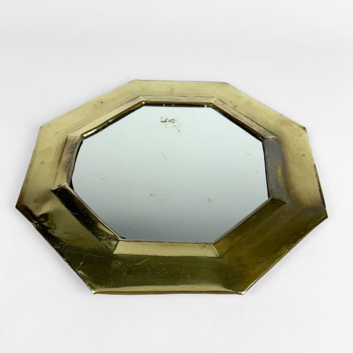 Miroir octogonal laiton vintage